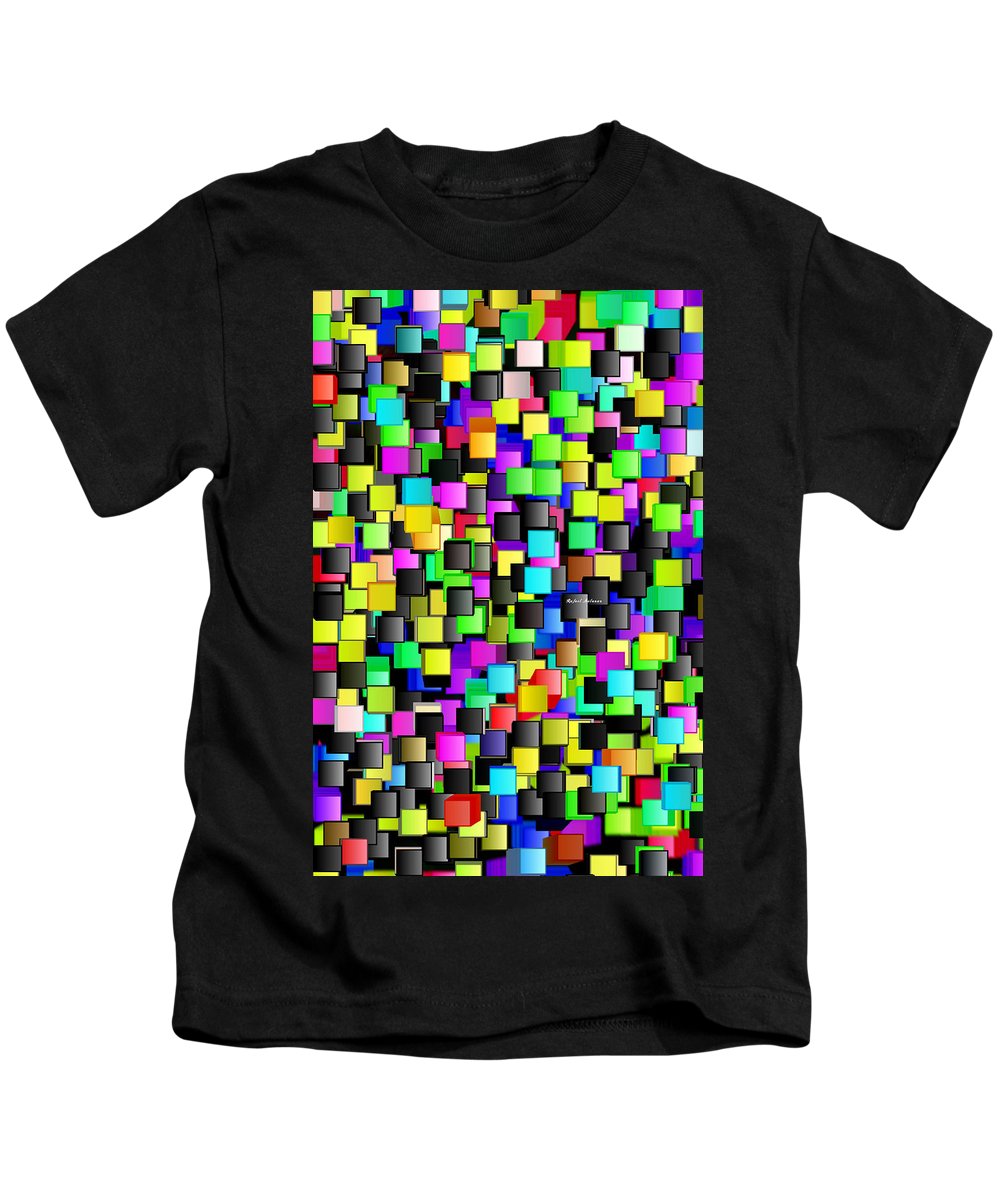 T-shirt pour enfant - Motif à carreaux arc-en-ciel