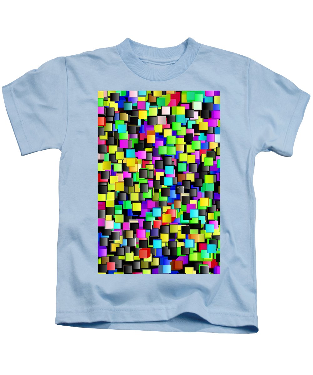 T-shirt pour enfant - Motif à carreaux arc-en-ciel