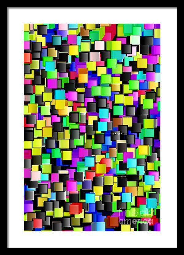 Rainbow Checkers - Framed Print