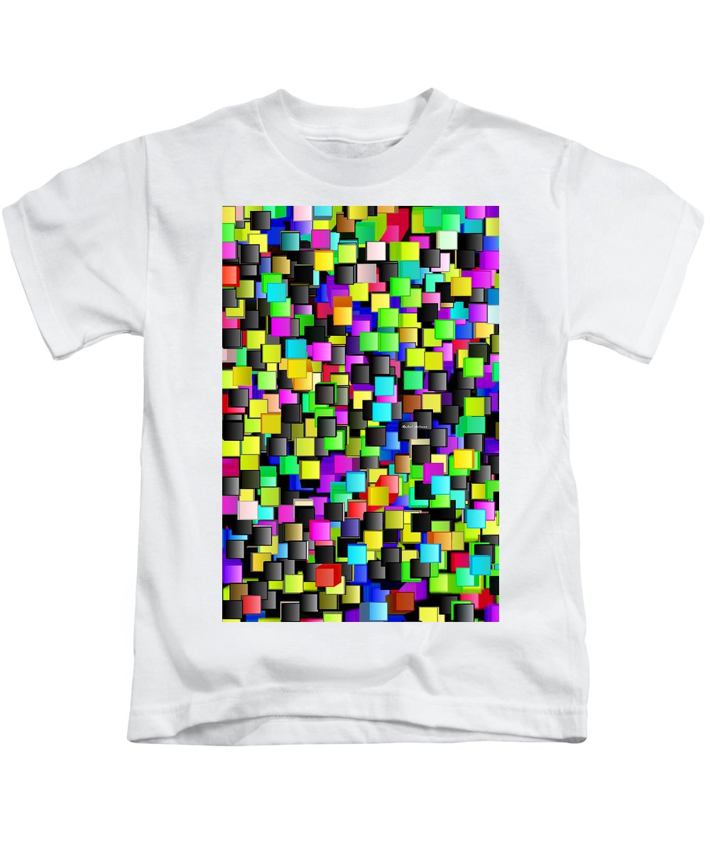 T-shirt pour enfant - Motif à carreaux arc-en-ciel