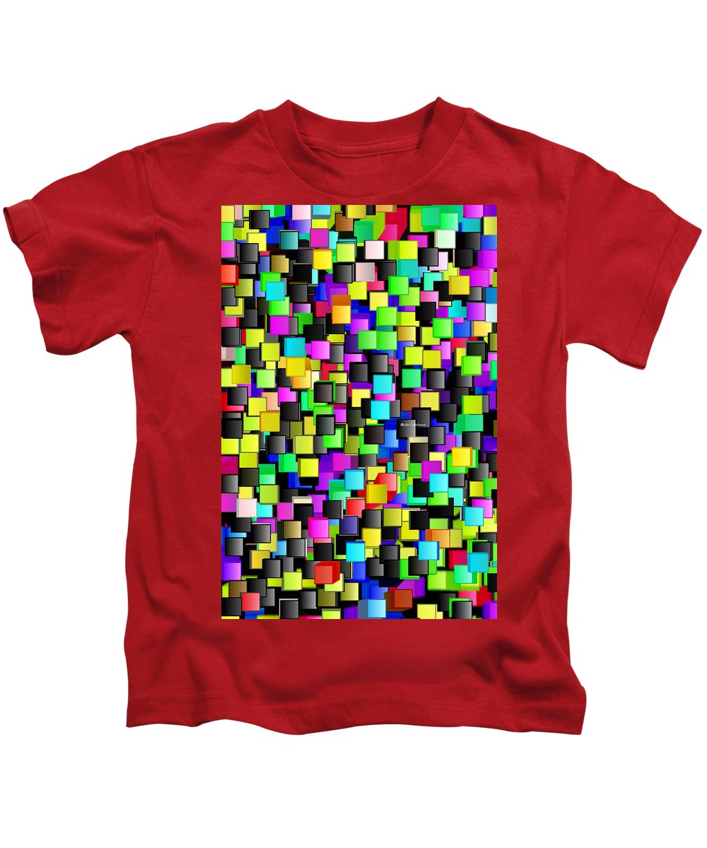 T-shirt pour enfant - Motif à carreaux arc-en-ciel