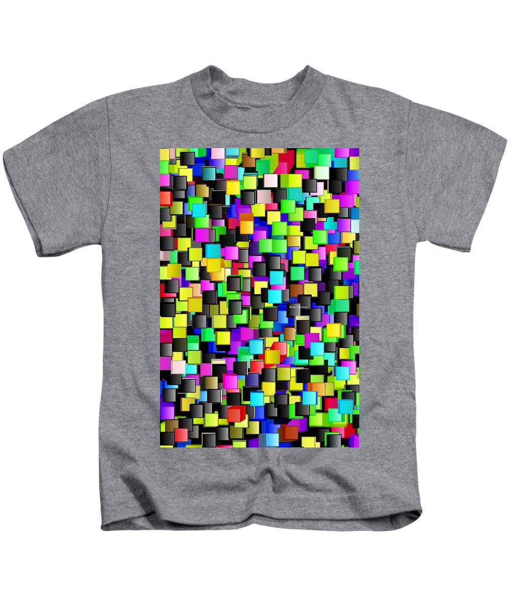 T-shirt pour enfant - Motif à carreaux arc-en-ciel