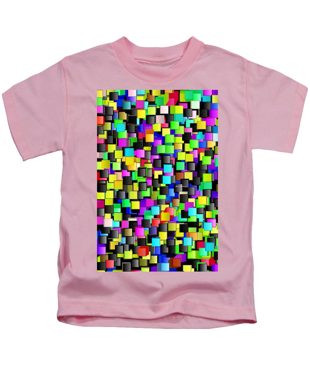 T-shirt pour enfant - Motif à carreaux arc-en-ciel