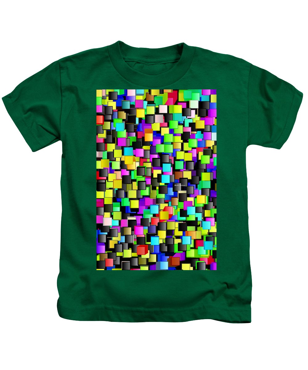 T-shirt pour enfant - Motif à carreaux arc-en-ciel