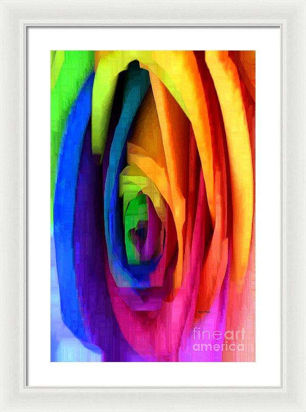 Framed Print - Rainbow Rose