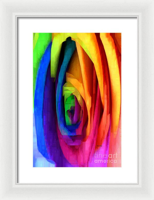 Framed Print - Rainbow Rose