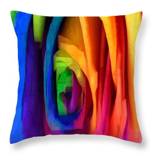 Throw Pillow - Rainbow Rose