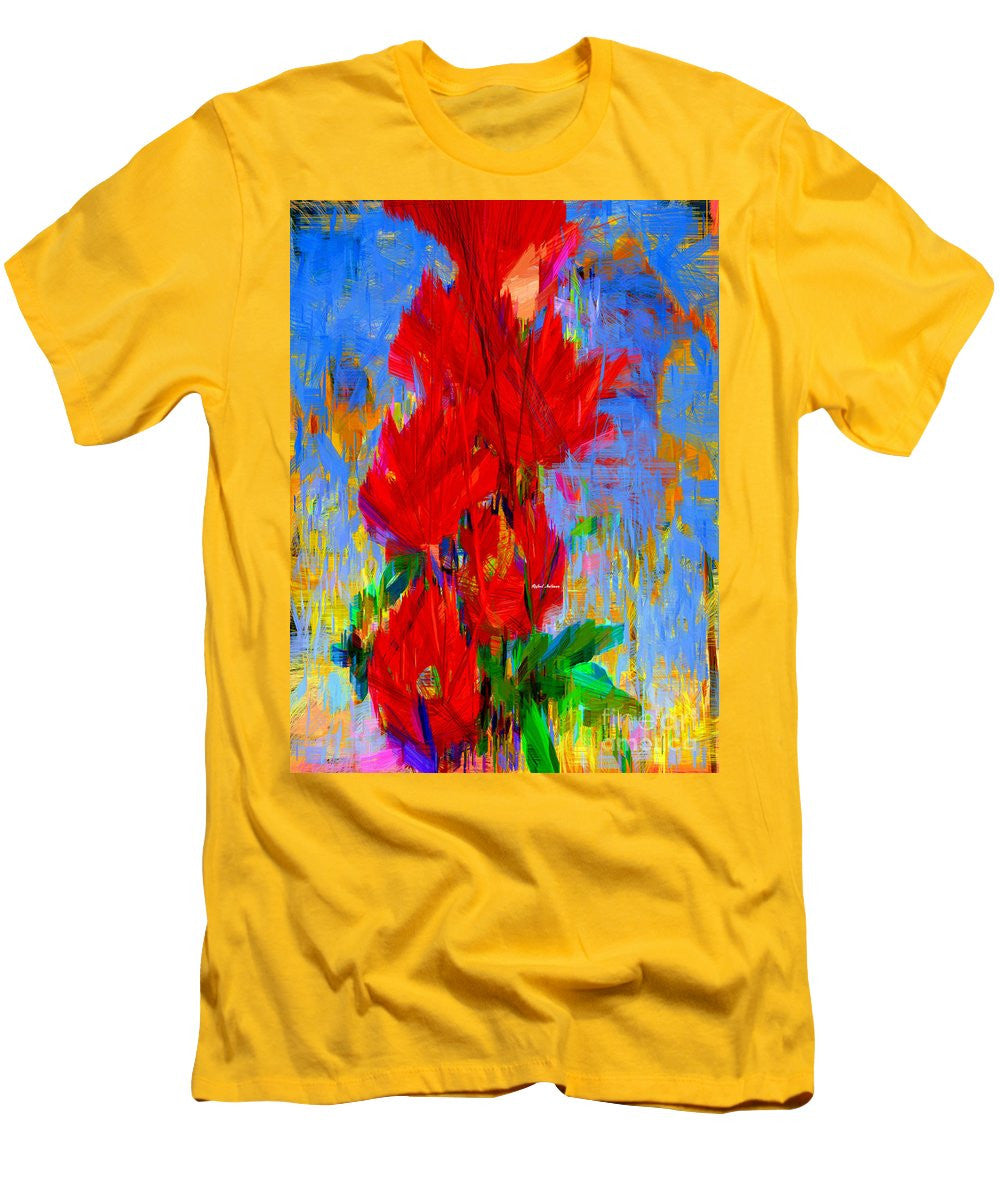 T-shirt pour homme (coupe ajustée) - Bouquet rouge