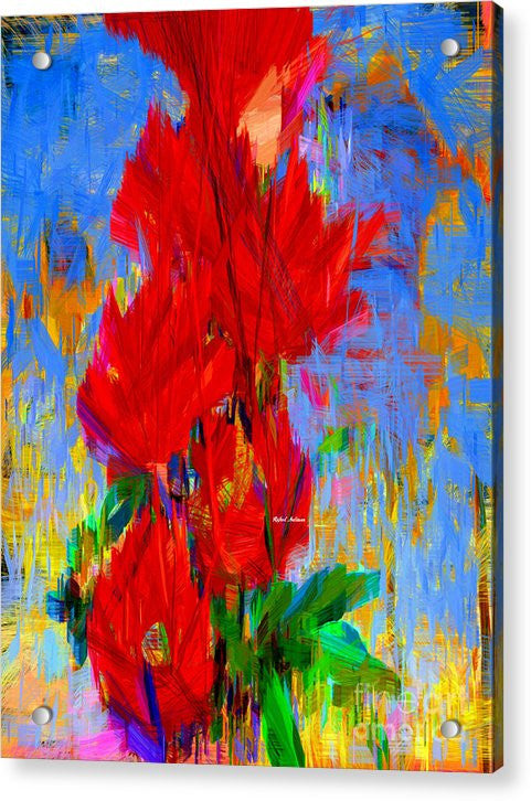 Impression sur acrylique - Bouquet rouge