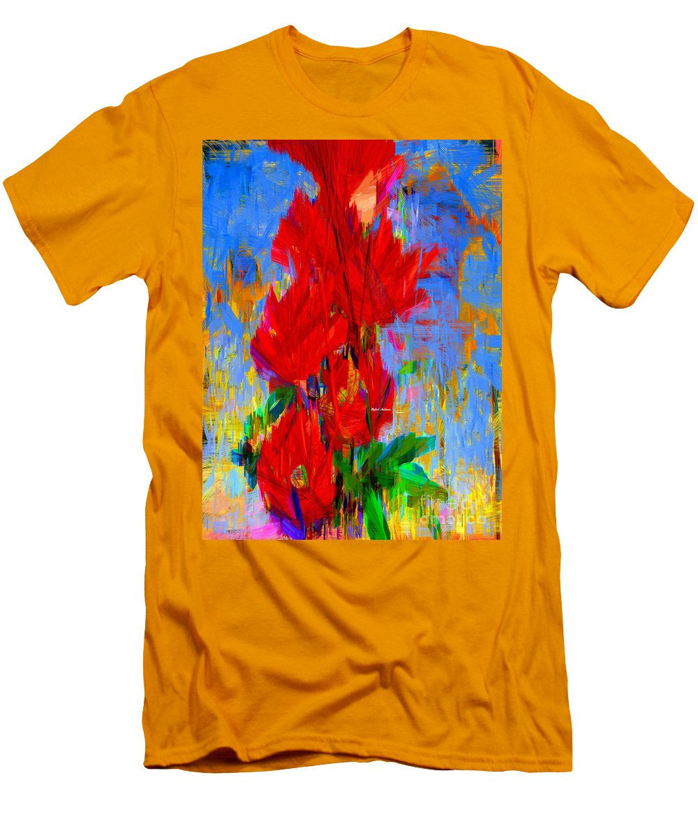 T-shirt pour homme (coupe ajustée) - Bouquet rouge