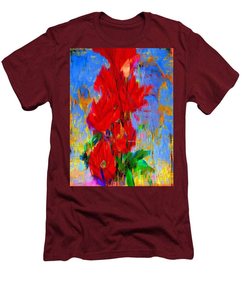 T-shirt pour homme (coupe ajustée) - Bouquet rouge