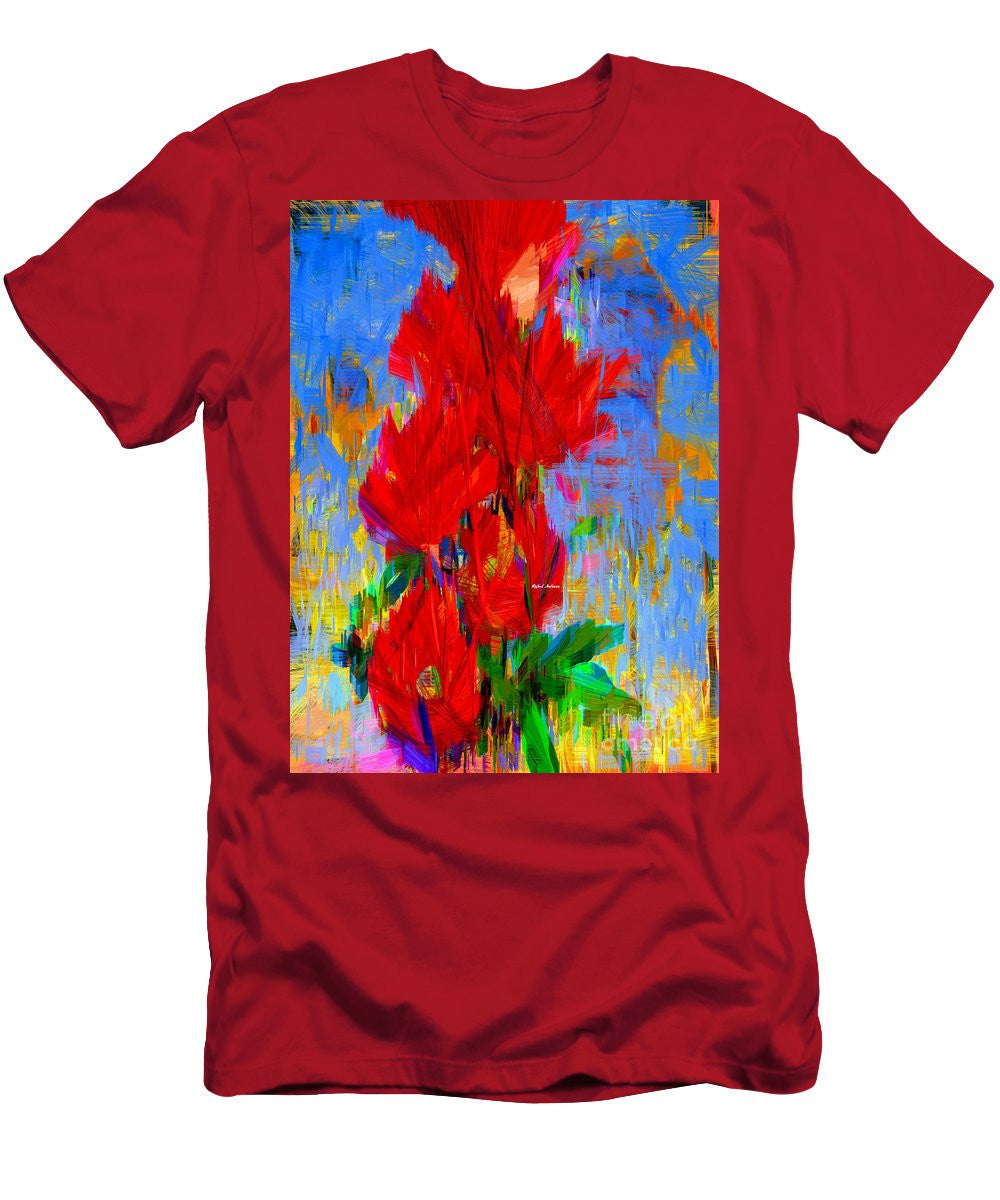 T-shirt pour homme (coupe ajustée) - Bouquet rouge