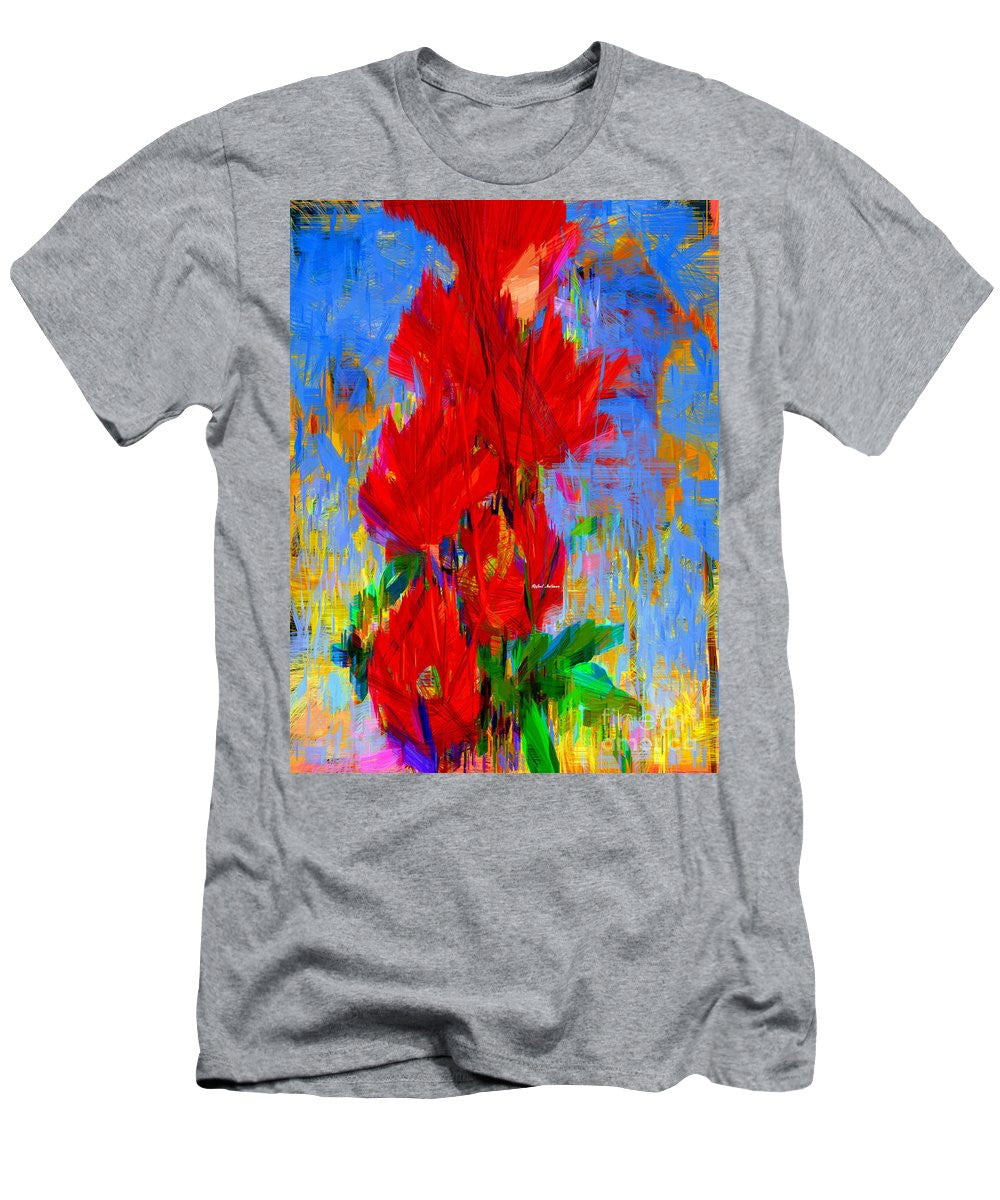 T-shirt pour homme (coupe ajustée) - Bouquet rouge