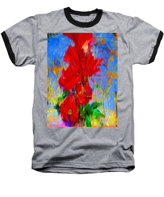 Baseball T-Shirt - Red Bouquet