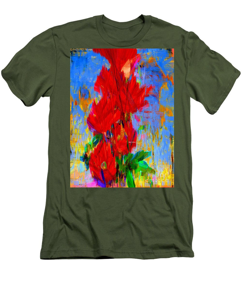 T-shirt pour homme (coupe ajustée) - Bouquet rouge