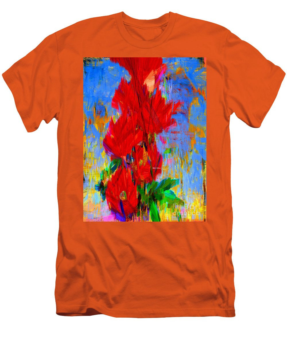 T-shirt pour homme (coupe ajustée) - Bouquet rouge