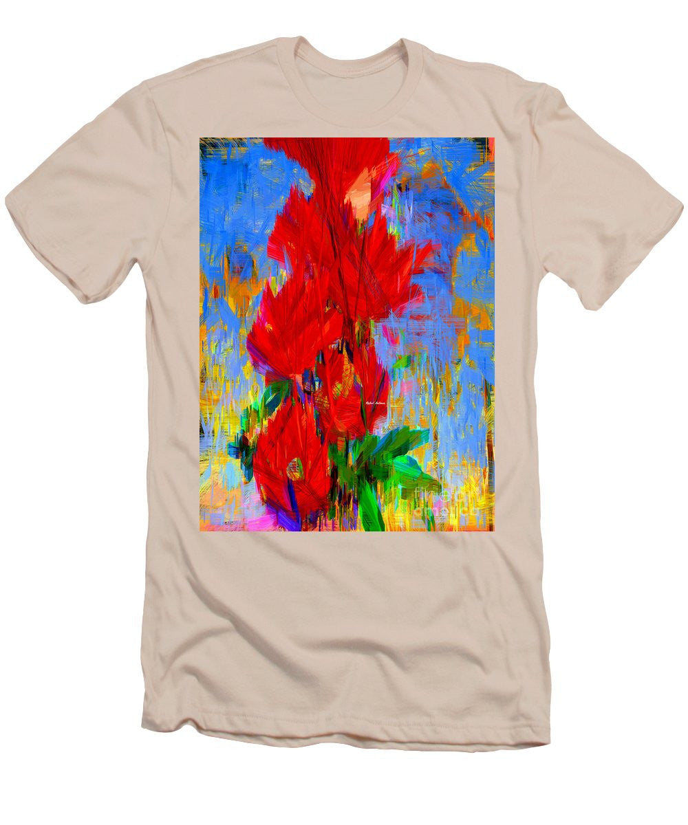 T-shirt pour homme (coupe ajustée) - Bouquet rouge