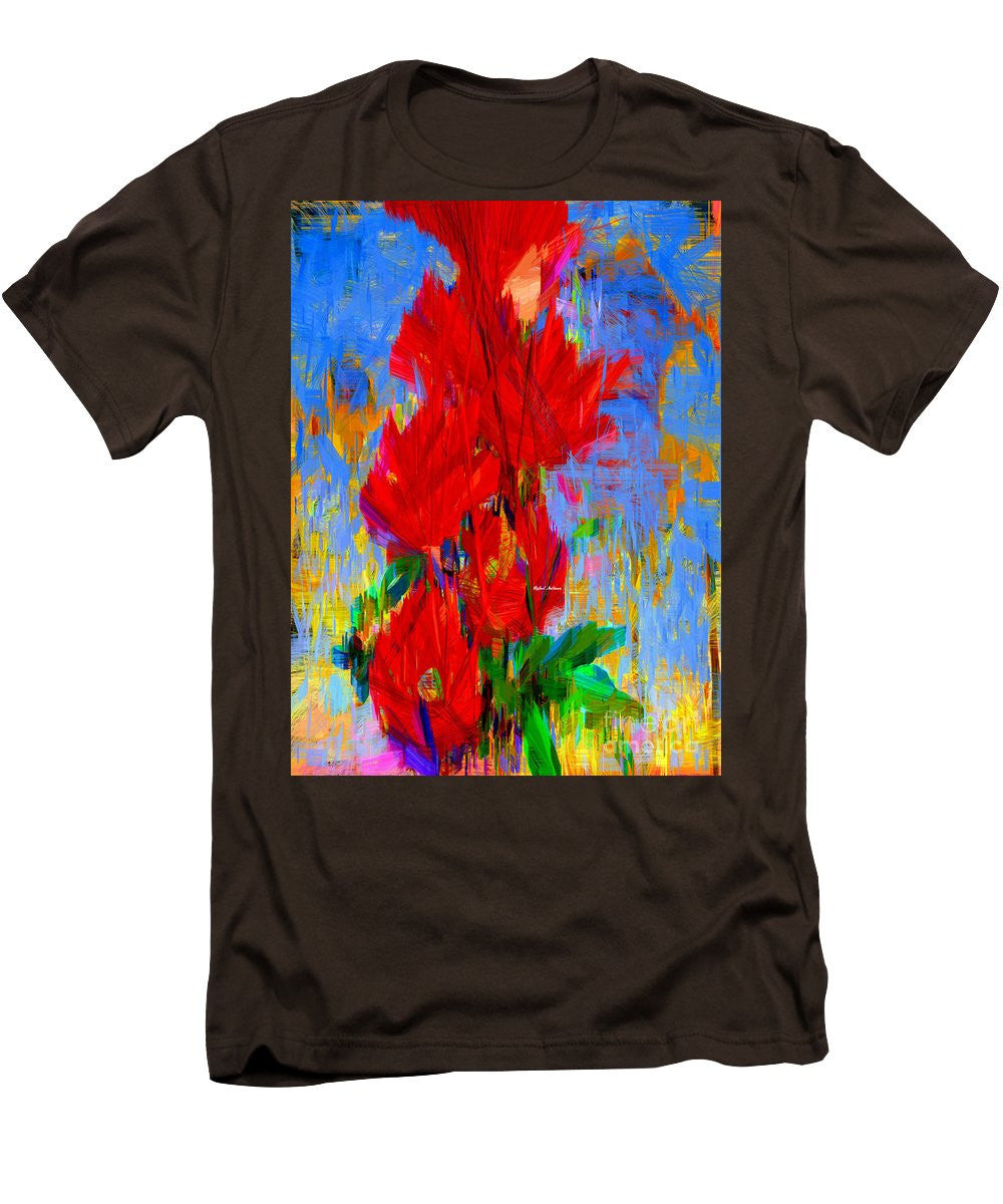 T-shirt pour homme (coupe ajustée) - Bouquet rouge