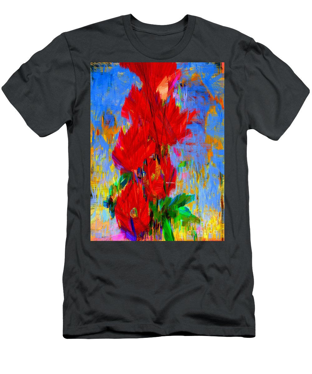 T-shirt pour homme (coupe ajustée) - Bouquet rouge