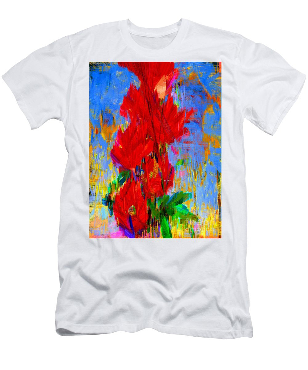 T-shirt pour homme (coupe ajustée) - Bouquet rouge