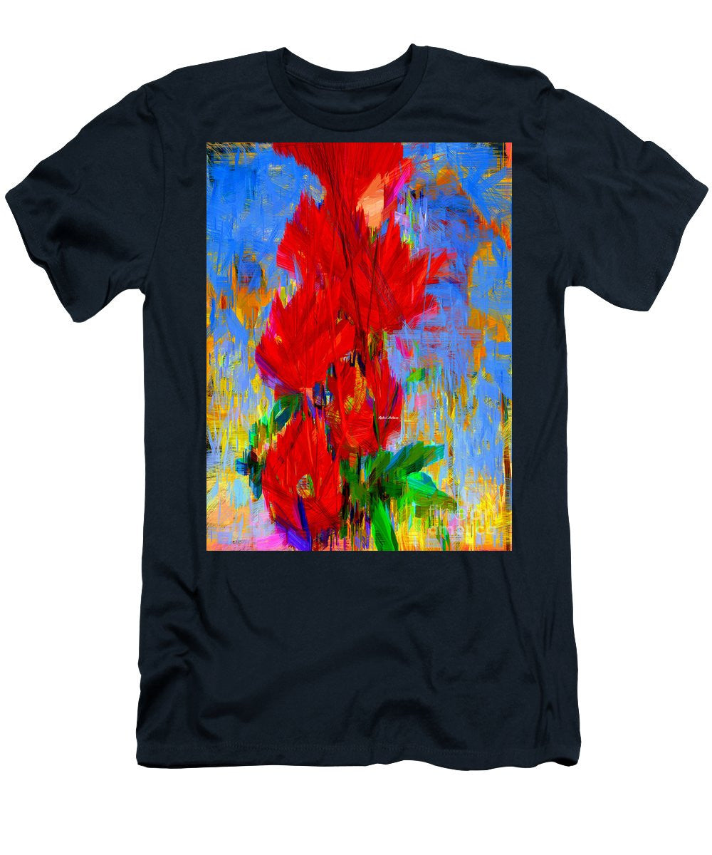 T-shirt pour homme (coupe ajustée) - Bouquet rouge