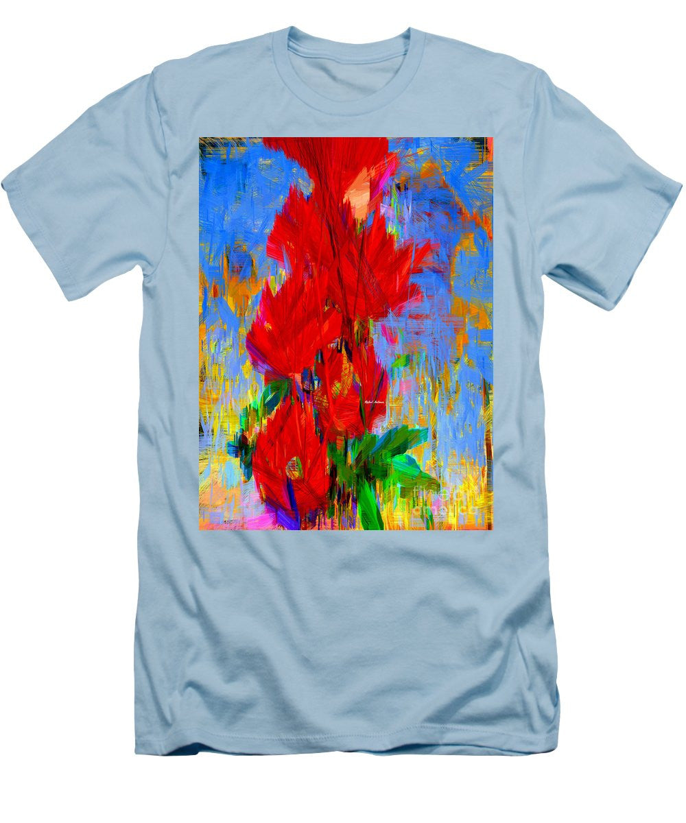 T-shirt pour homme (coupe ajustée) - Bouquet rouge