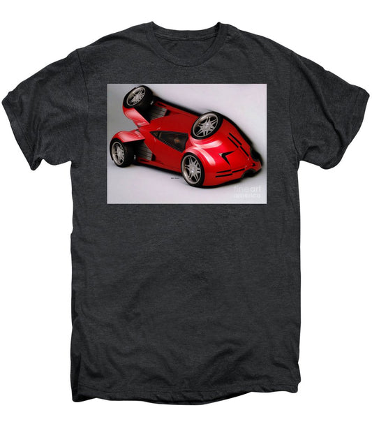 T-shirt Premium pour homme - Voiture rouge 009