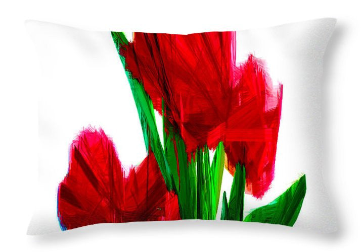 Throw Pillow - Red Carnations