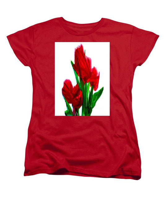 Women's T-Shirt (Standard Cut) - Red Carnations