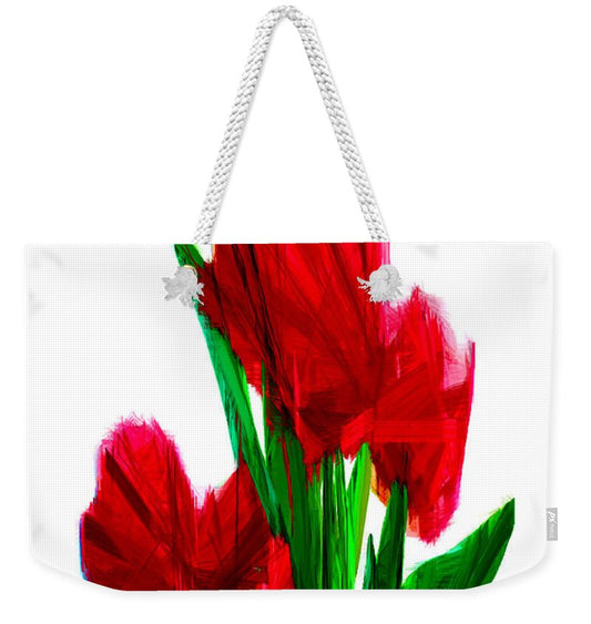 Weekender Tote Bag - Red Carnations