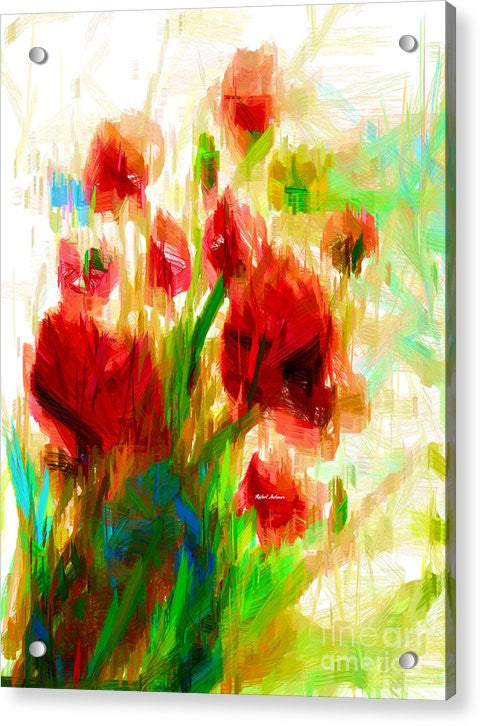 Impression sur acrylique - Coquelicots rouges