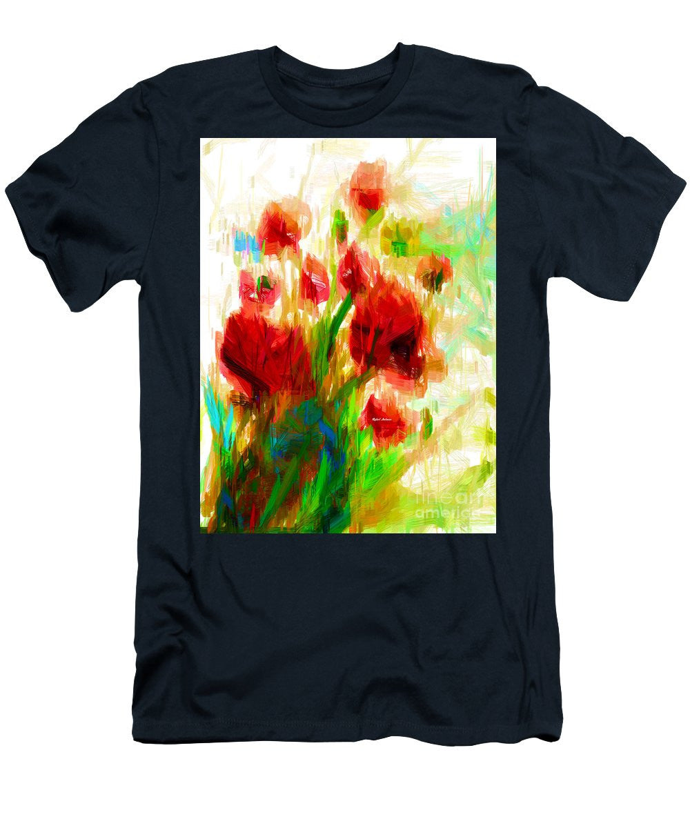 T-shirt pour homme (coupe ajustée) - Coquelicots rouges