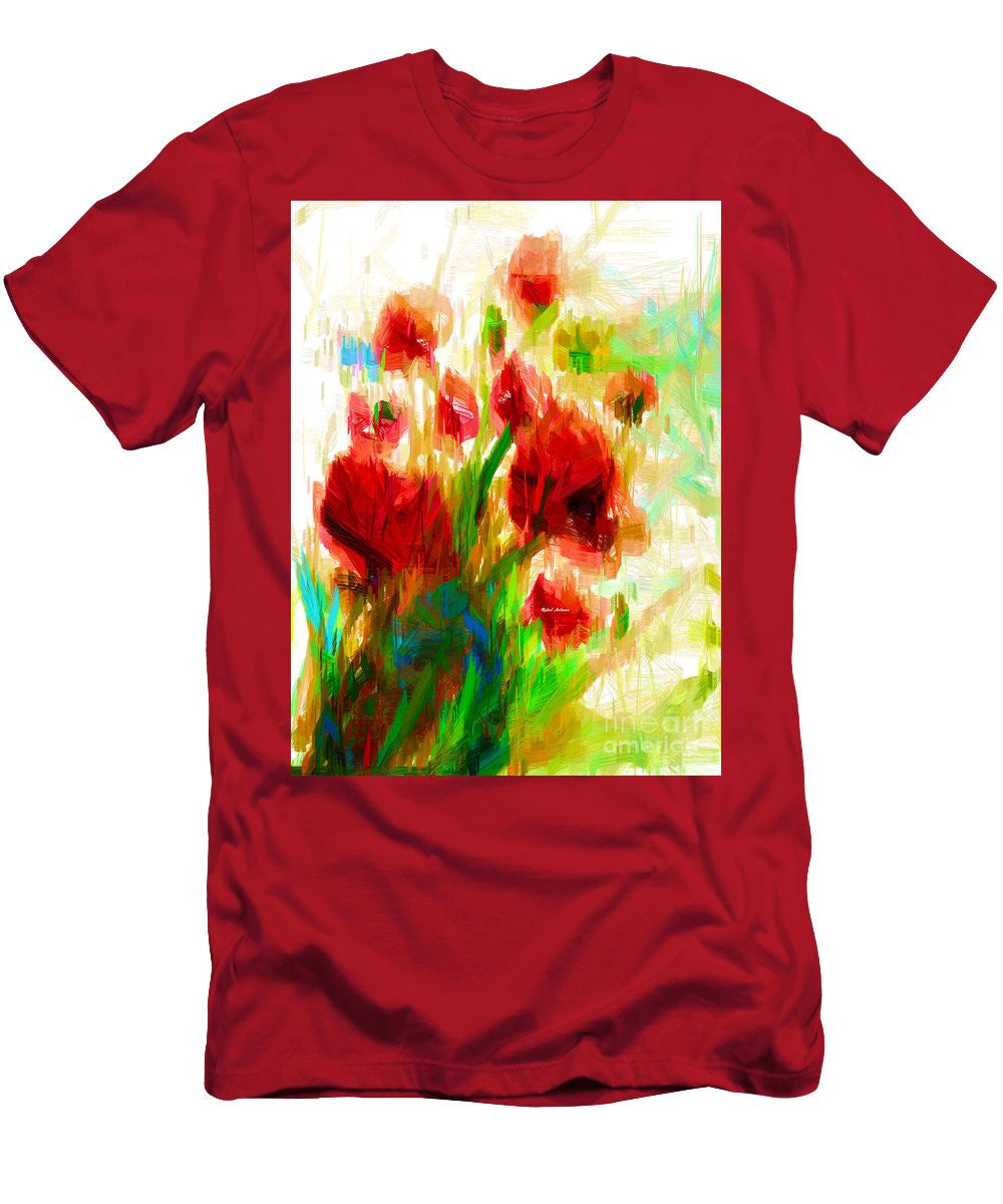 T-shirt pour homme (coupe ajustée) - Coquelicots rouges