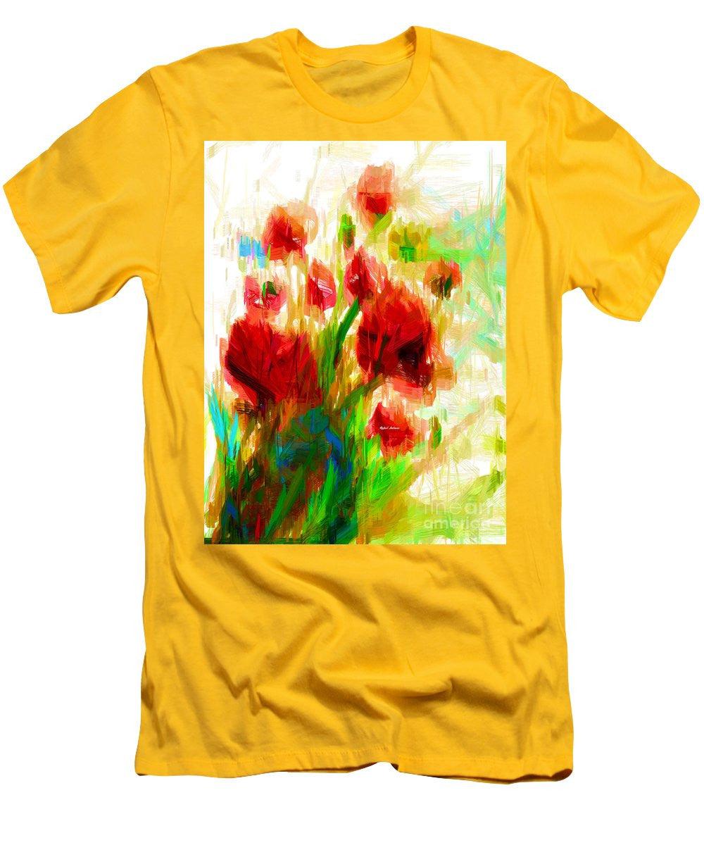 T-shirt pour homme (coupe ajustée) - Coquelicots rouges