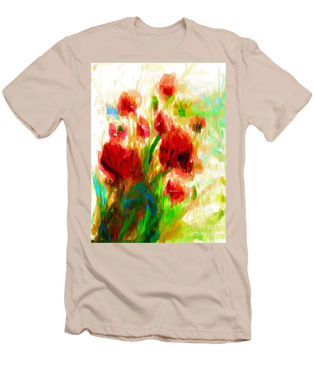 T-shirt pour homme (coupe ajustée) - Coquelicots rouges