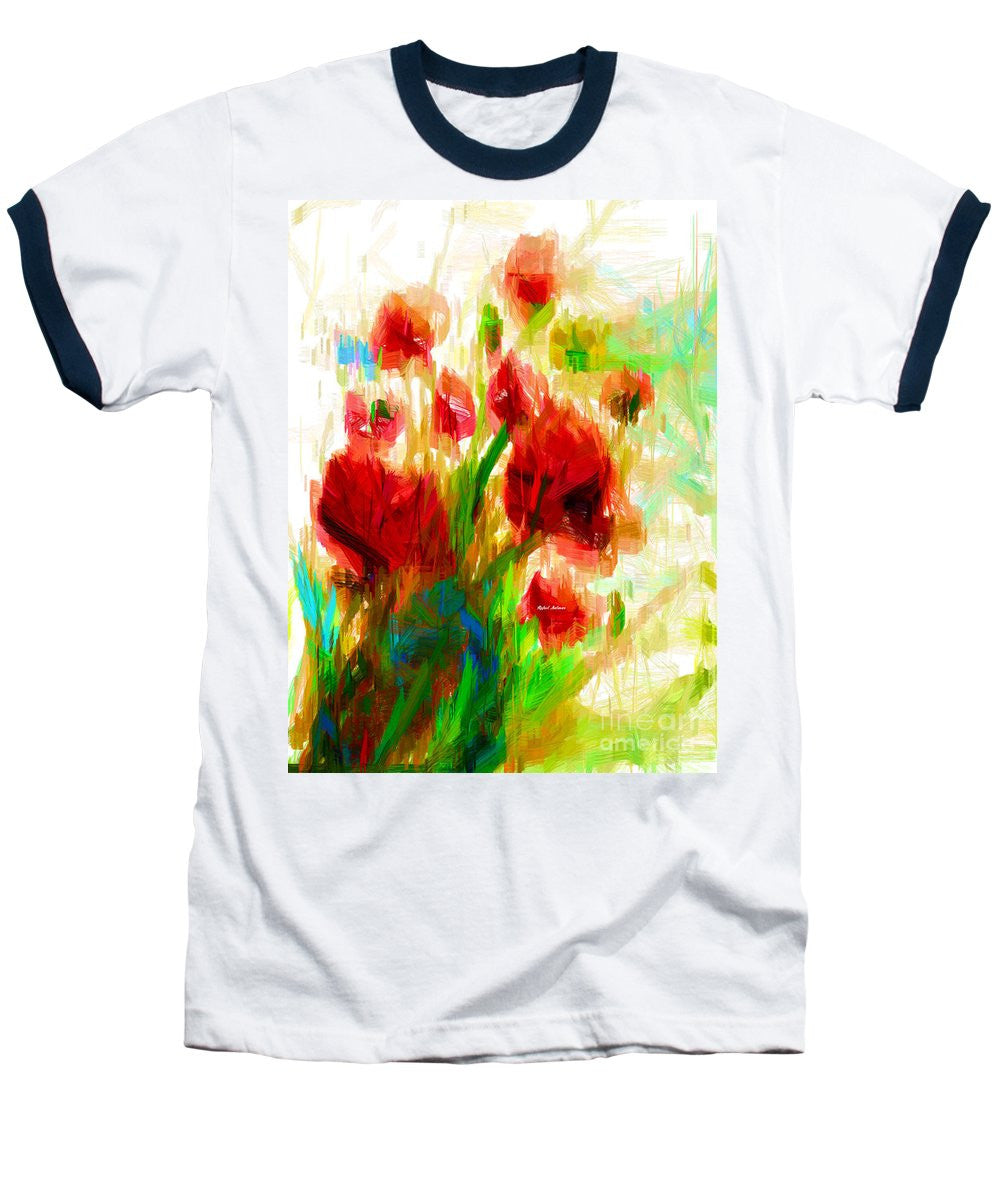 Baseball T-Shirt - Red Poppies