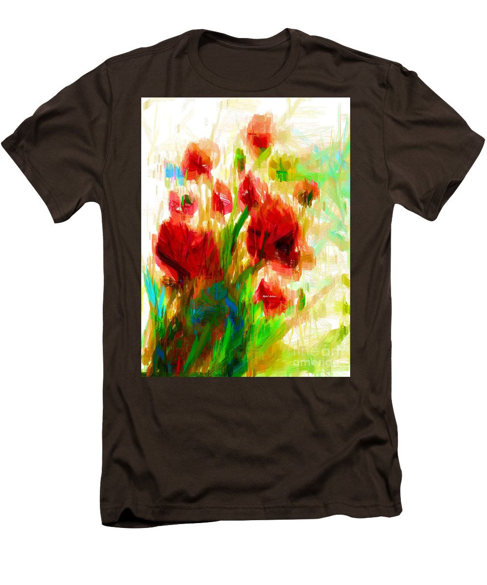 T-shirt pour homme (coupe ajustée) - Coquelicots rouges