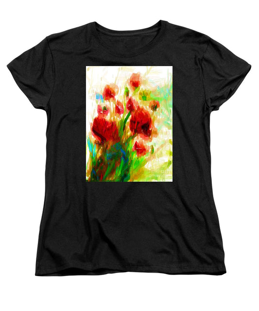 T-shirt pour femme (coupe standard) - Coquelicots rouges