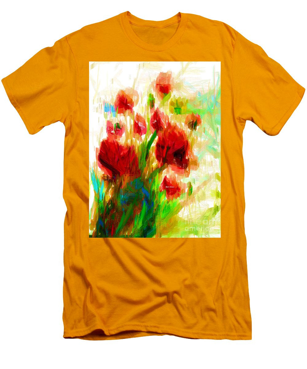 T-shirt pour homme (coupe ajustée) - Coquelicots rouges