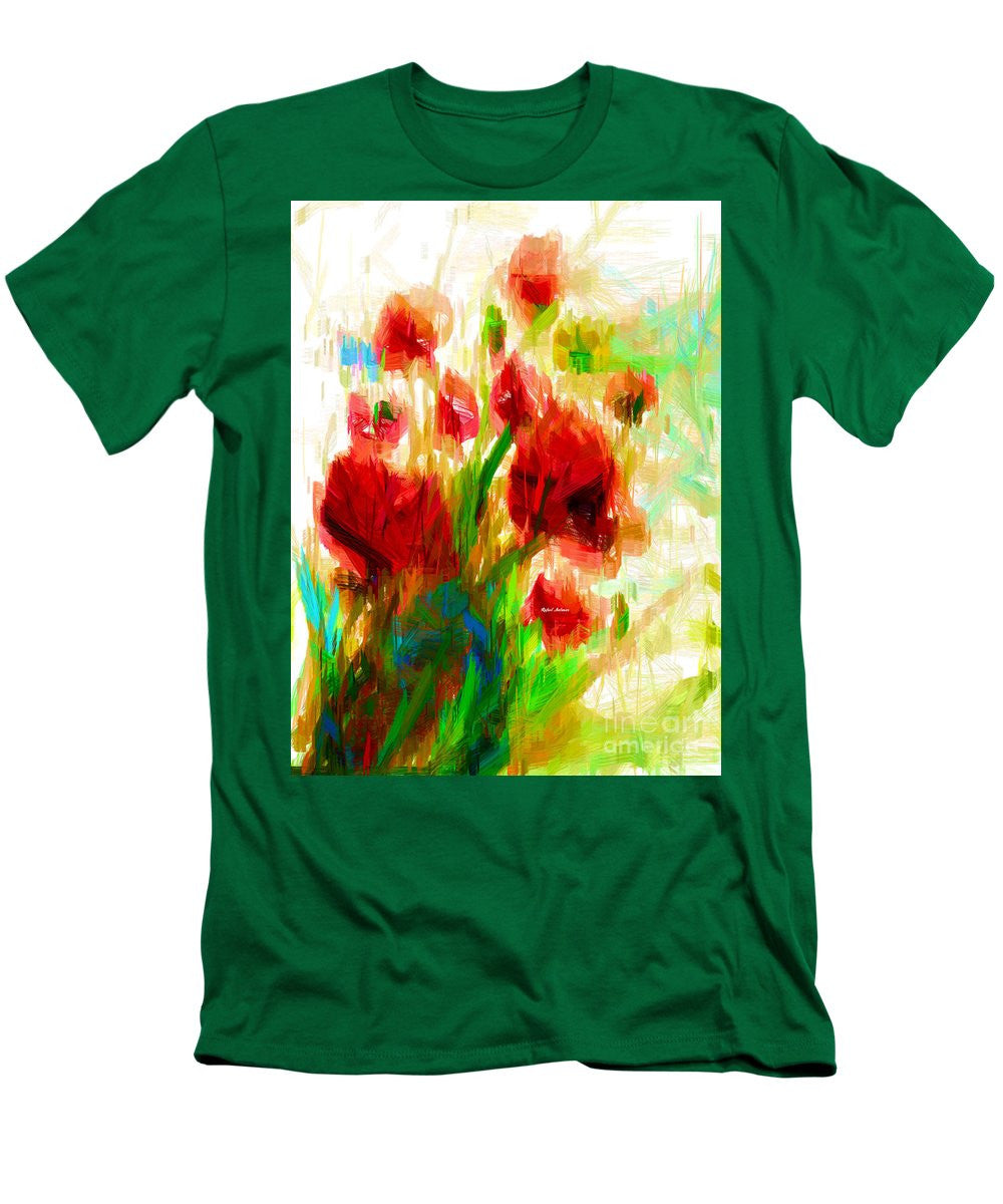 T-shirt pour homme (coupe ajustée) - Coquelicots rouges