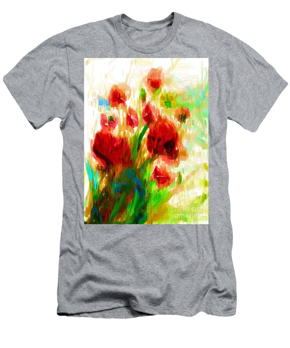 T-shirt pour homme (coupe ajustée) - Coquelicots rouges