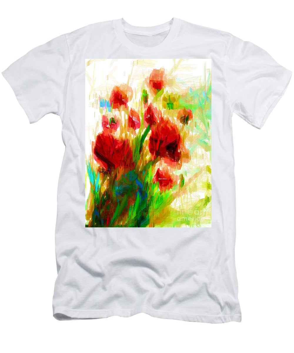 T-shirt pour homme (coupe ajustée) - Coquelicots rouges