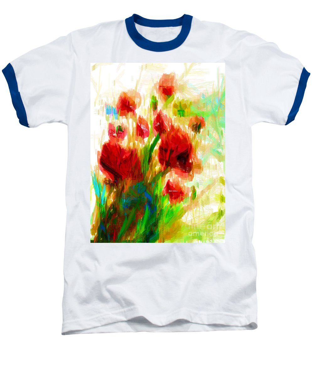 Baseball T-Shirt - Red Poppies