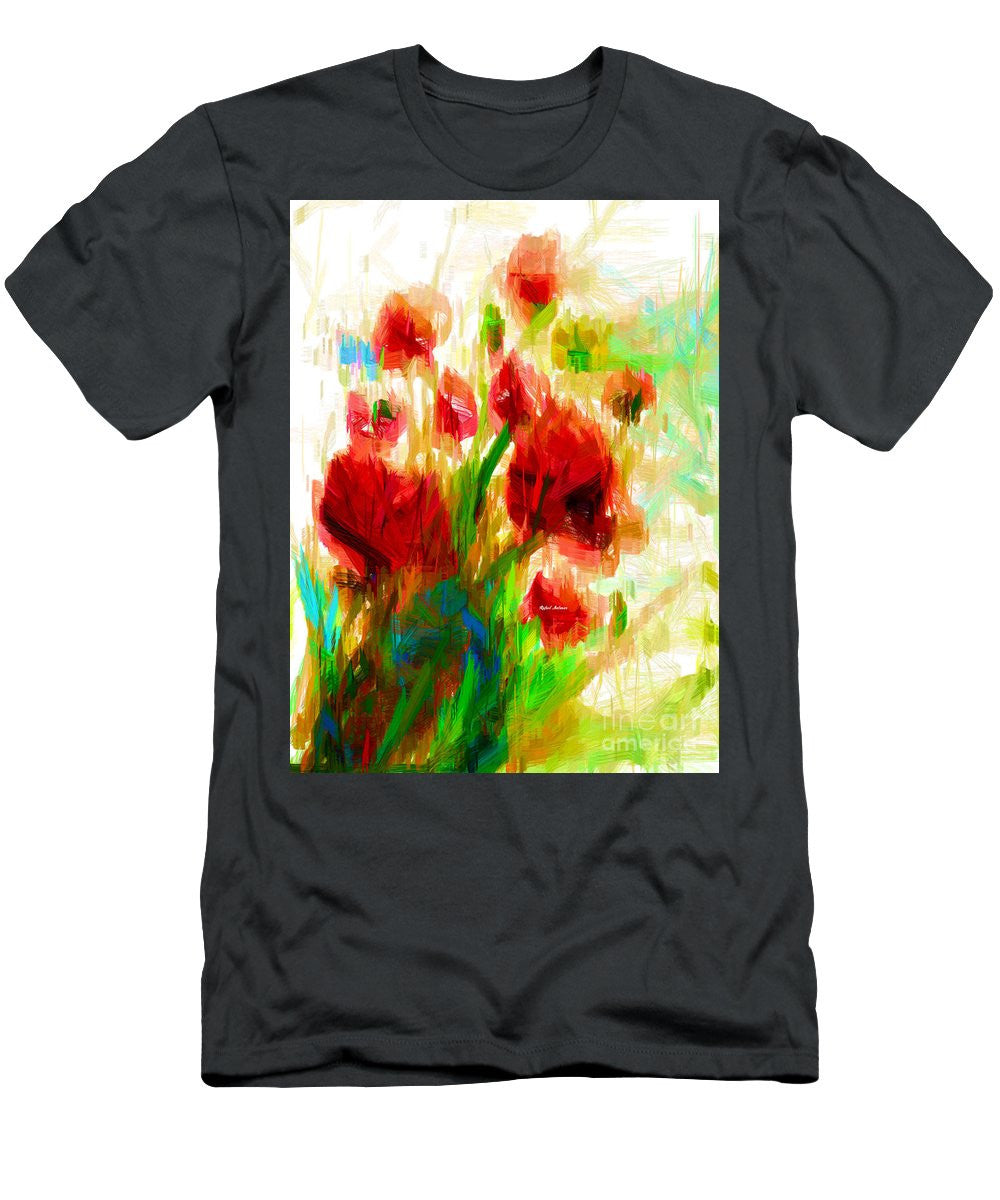 T-shirt pour homme (coupe ajustée) - Coquelicots rouges