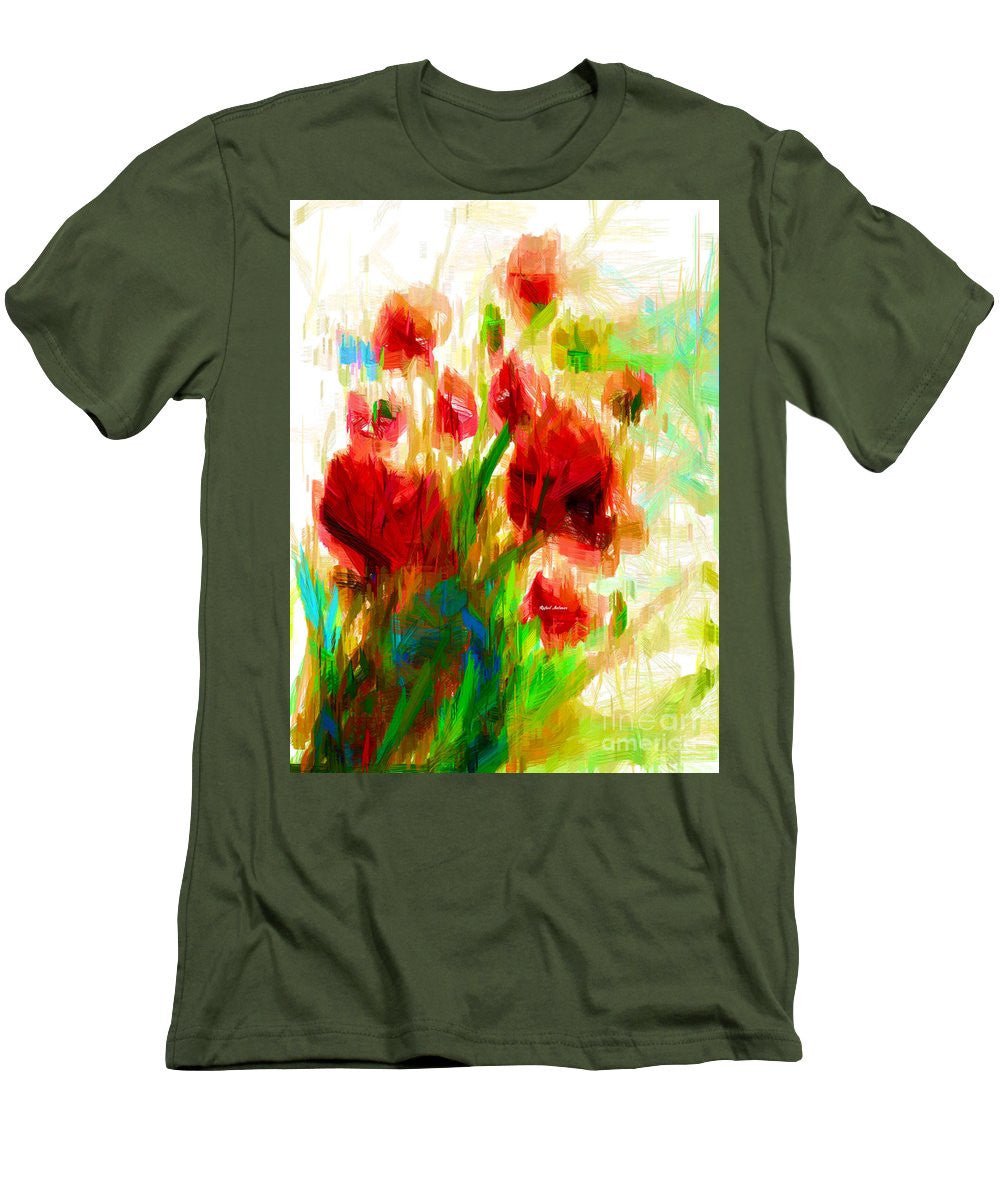 T-shirt pour homme (coupe ajustée) - Coquelicots rouges