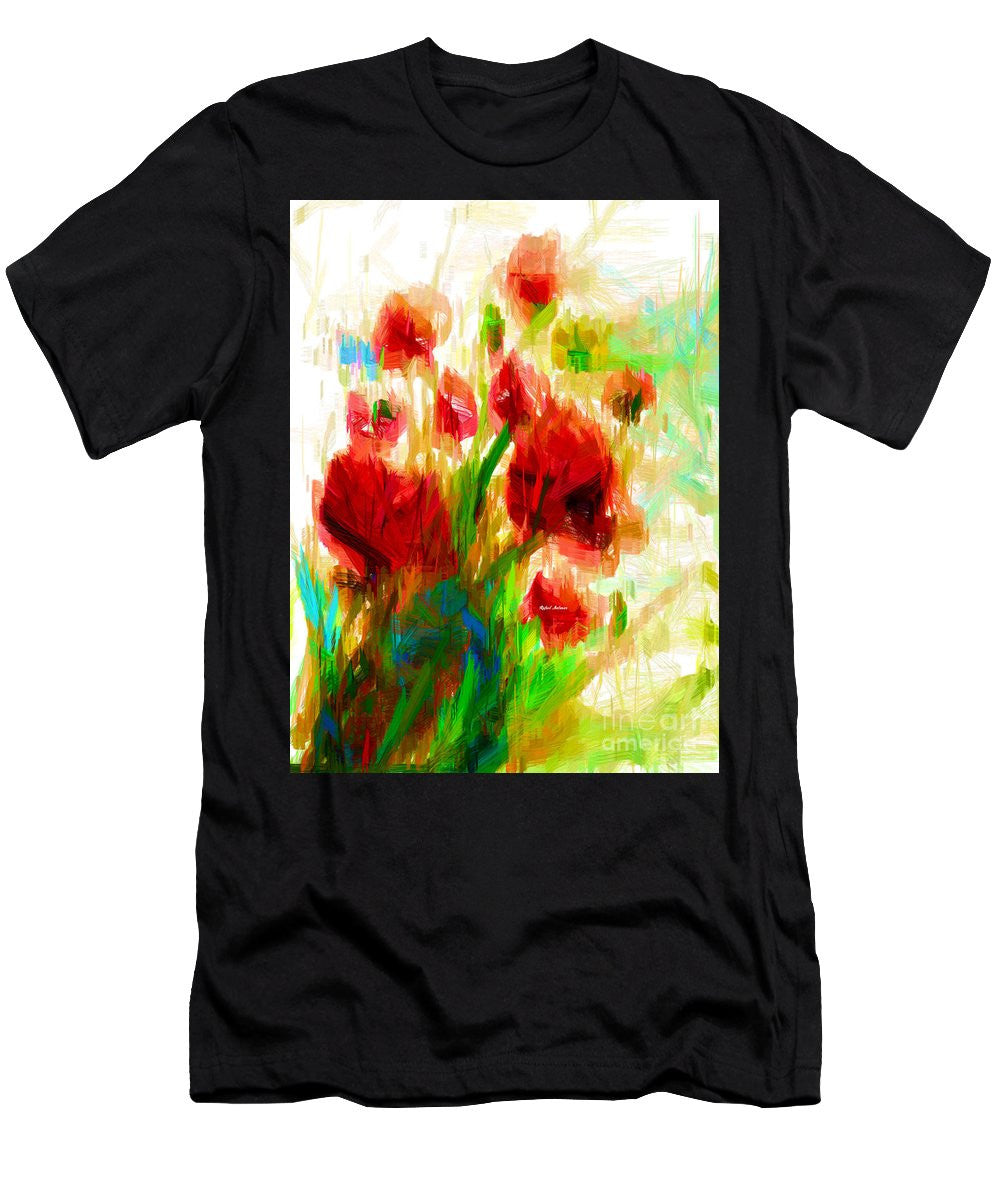 T-shirt pour homme (coupe ajustée) - Coquelicots rouges