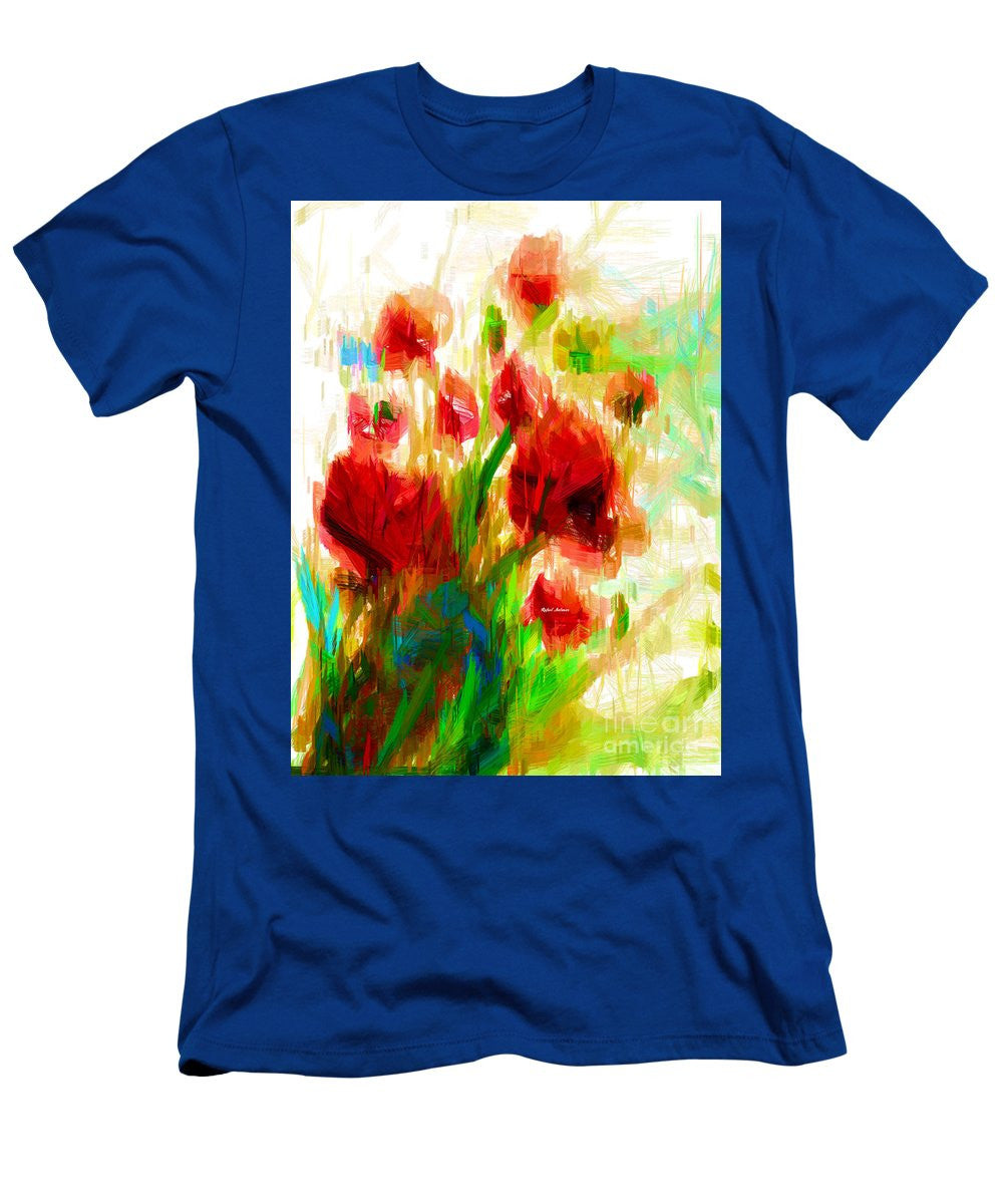 T-shirt pour homme (coupe ajustée) - Coquelicots rouges