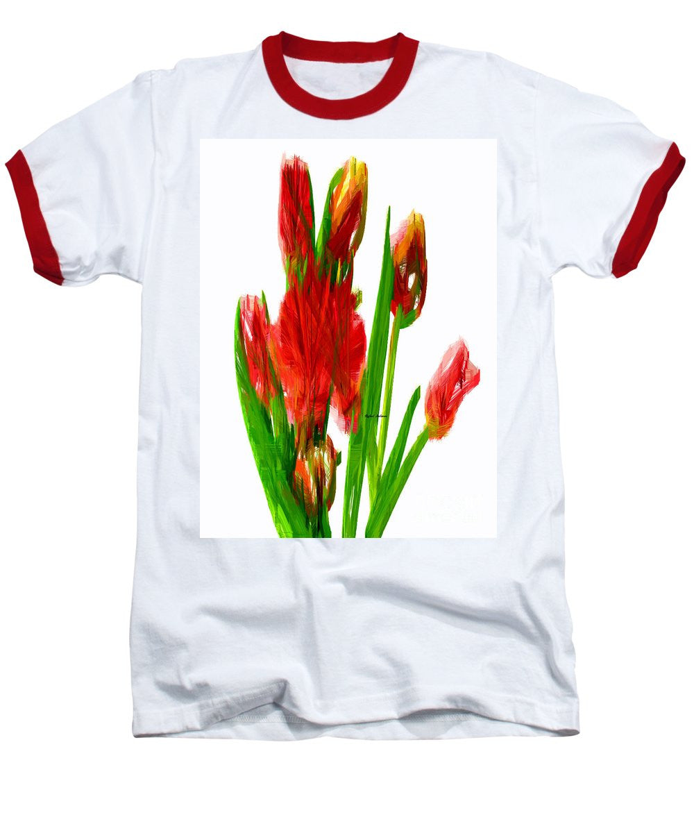 Baseball T-Shirt - Red Tulips