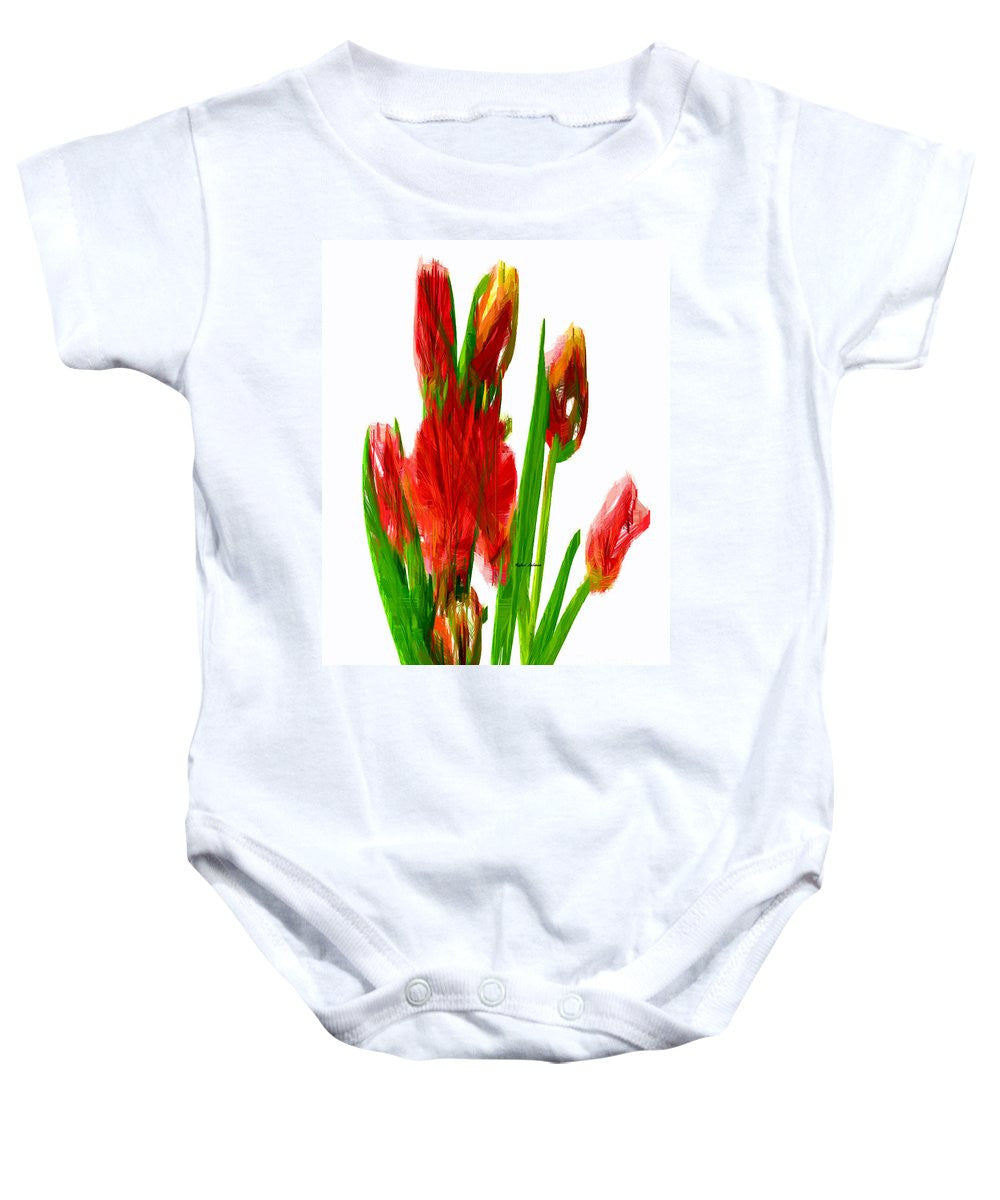 Grenouillère pour bébé - Tulipes rouges