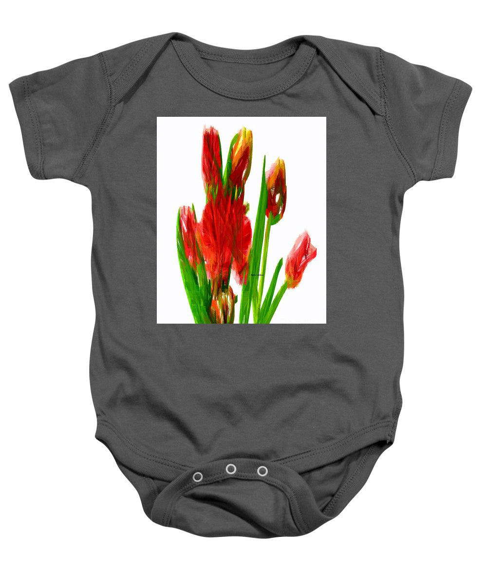 Grenouillère pour bébé - Tulipes rouges